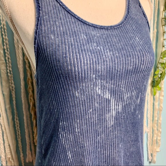 Free People Distressed Ribbed Tank Medium - Picture 2 of 5